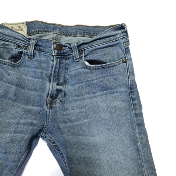 Hollister Jeans Mens 29x30" Blue Slim Straight Denim Pants Casual - Picture 5 of 10